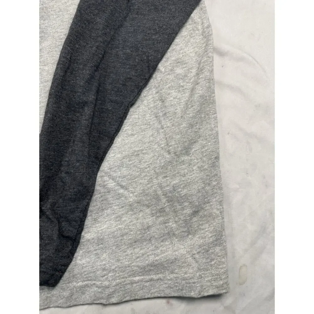 Jordan Long Sleeve Henley Shirt Gray Charcoal Raglan Men’s Size M